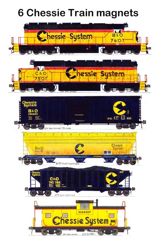 Chessie System Freight Train 6 magnets Andy Fletcher