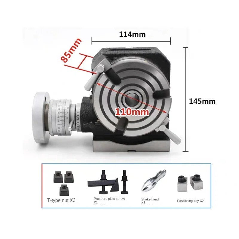 4-inch 110mm Horizontal Milling Machine Vertical Turntable Indexing Plate