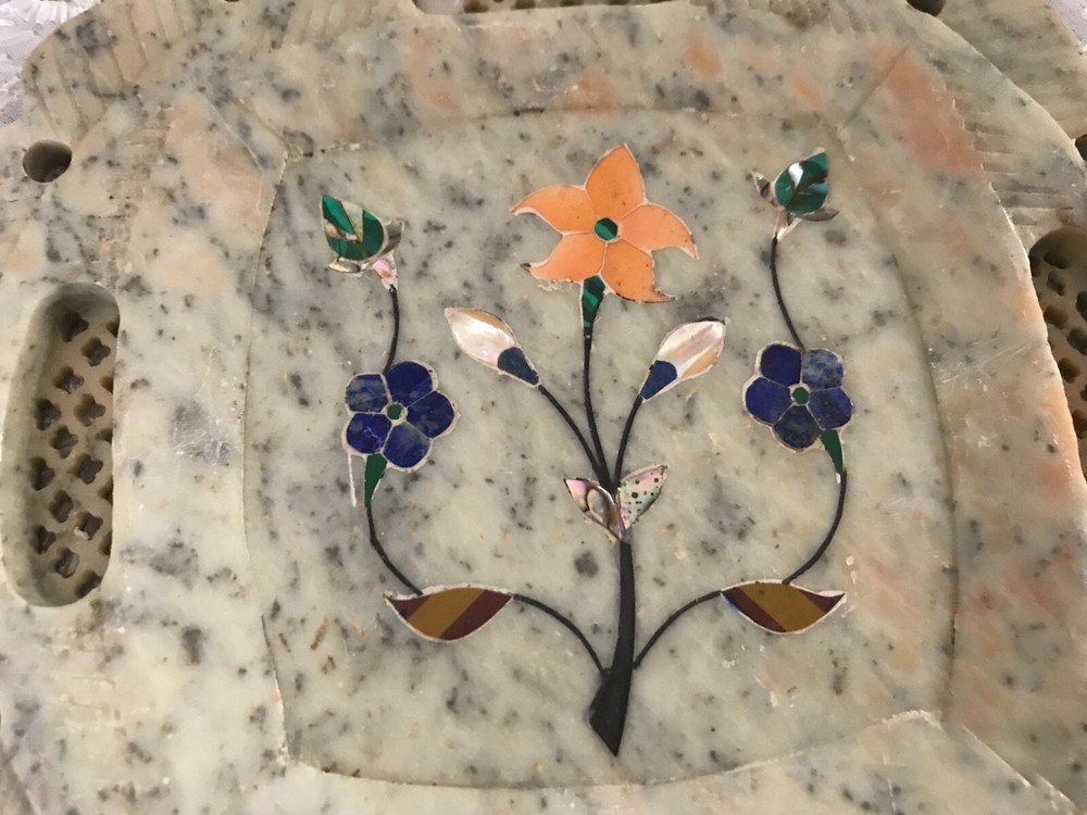 Soapstone Inlay Offering Plate India