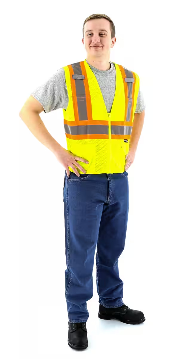ANSI CLASS 2 HI VIS REFLECTIVE TRAFFIC ROAD WORK CONSTRUCTION SAFETY VEST SMALL