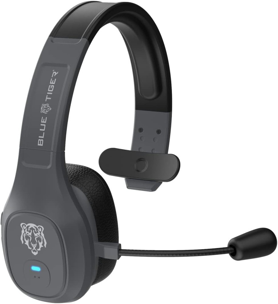 Blue Tiger Storm Gray - Premium Trucker Bluetooth Headset - Wireless