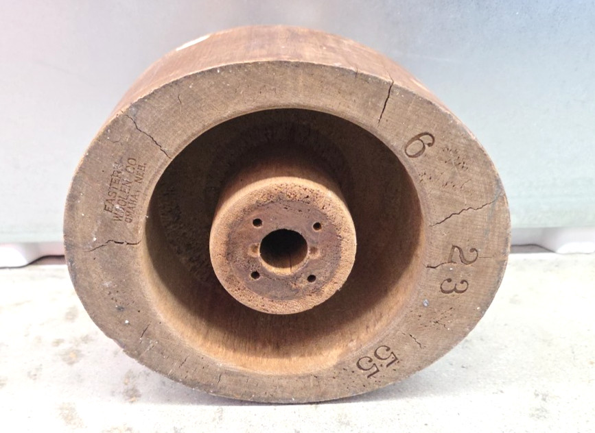 Antique Eastern Woolen Co Omaha, NE Hat Stand Milliner's Block Mold Wooden