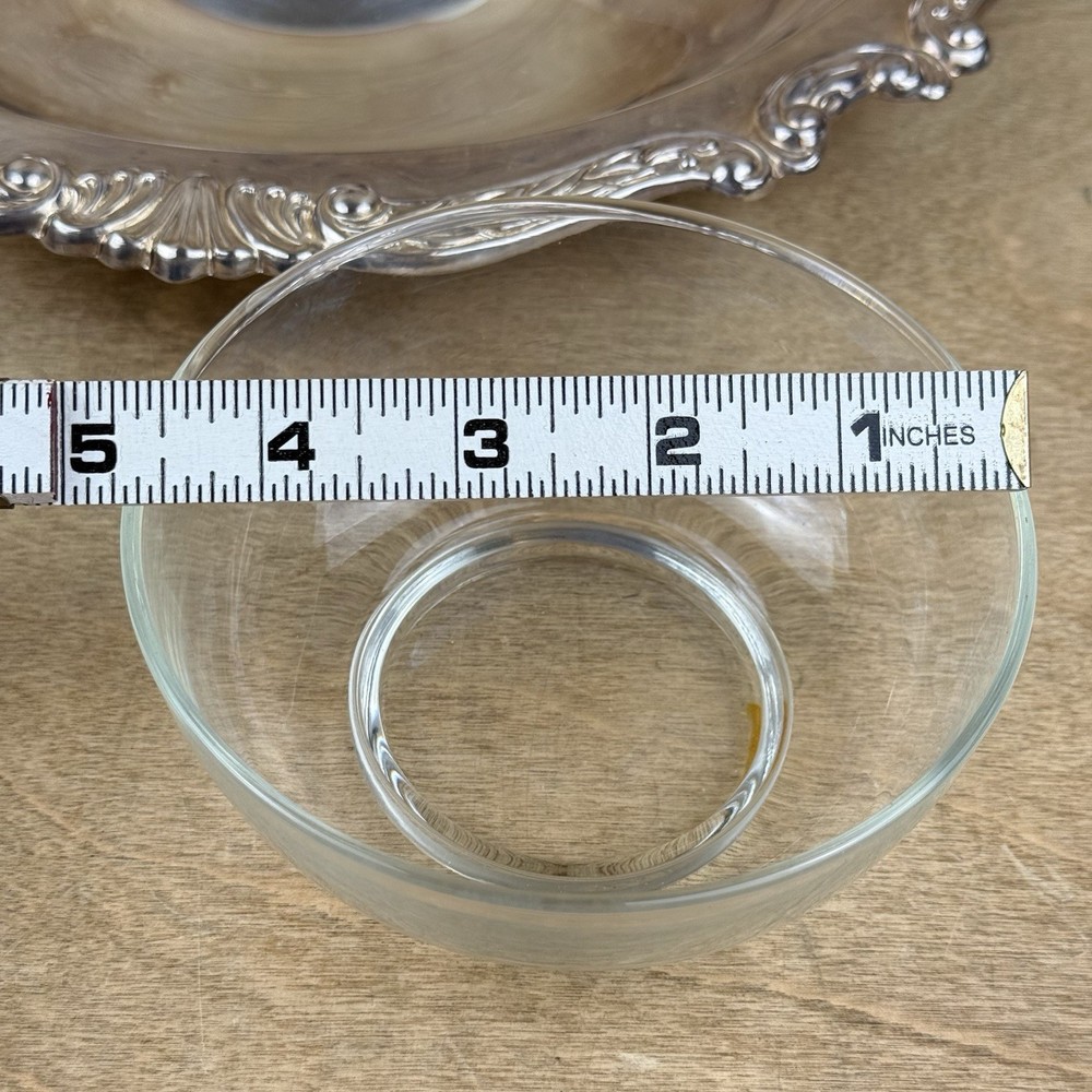 Vintage Sheridan Taunton Silver Plate Serving Tray Glass Bowl Chip n Dip 343