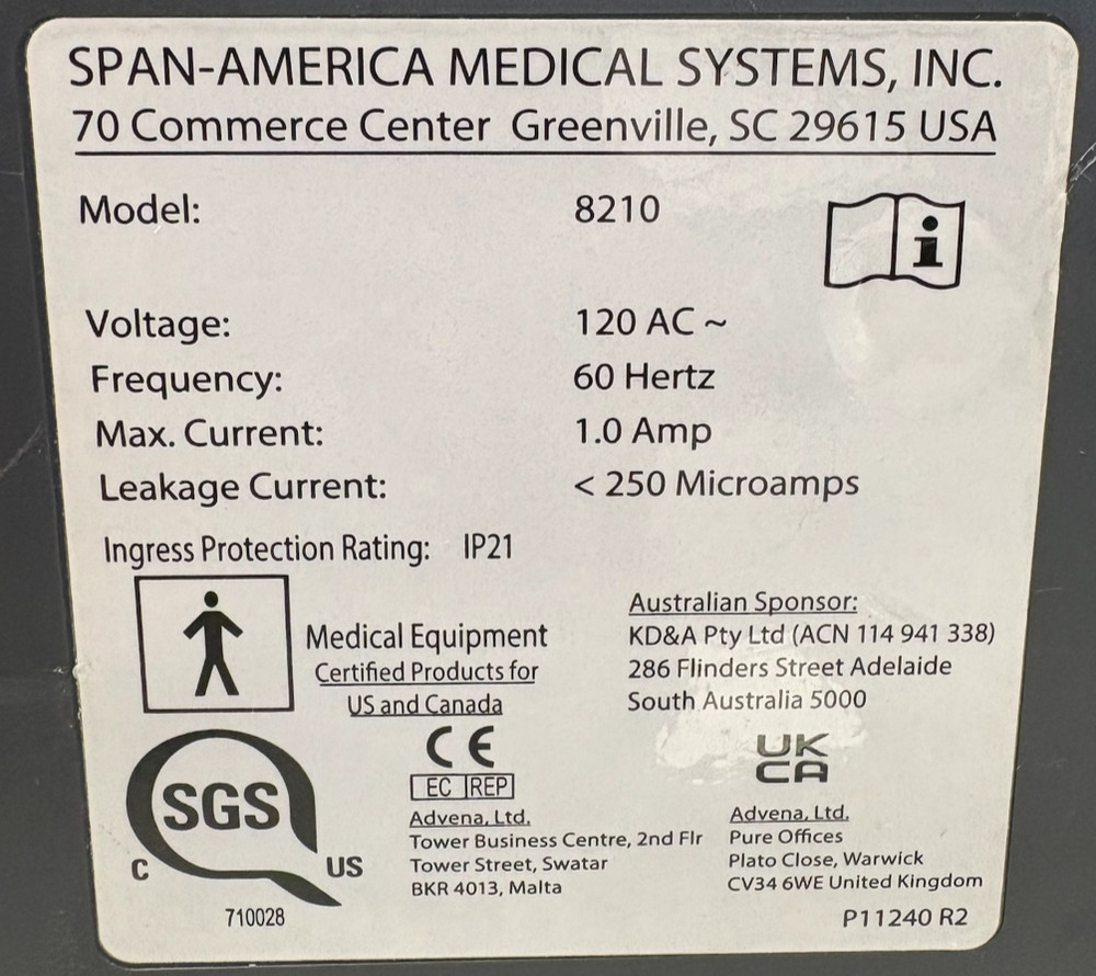 Span-America PressureGuard® Easy Air® LR Control Unit 8210