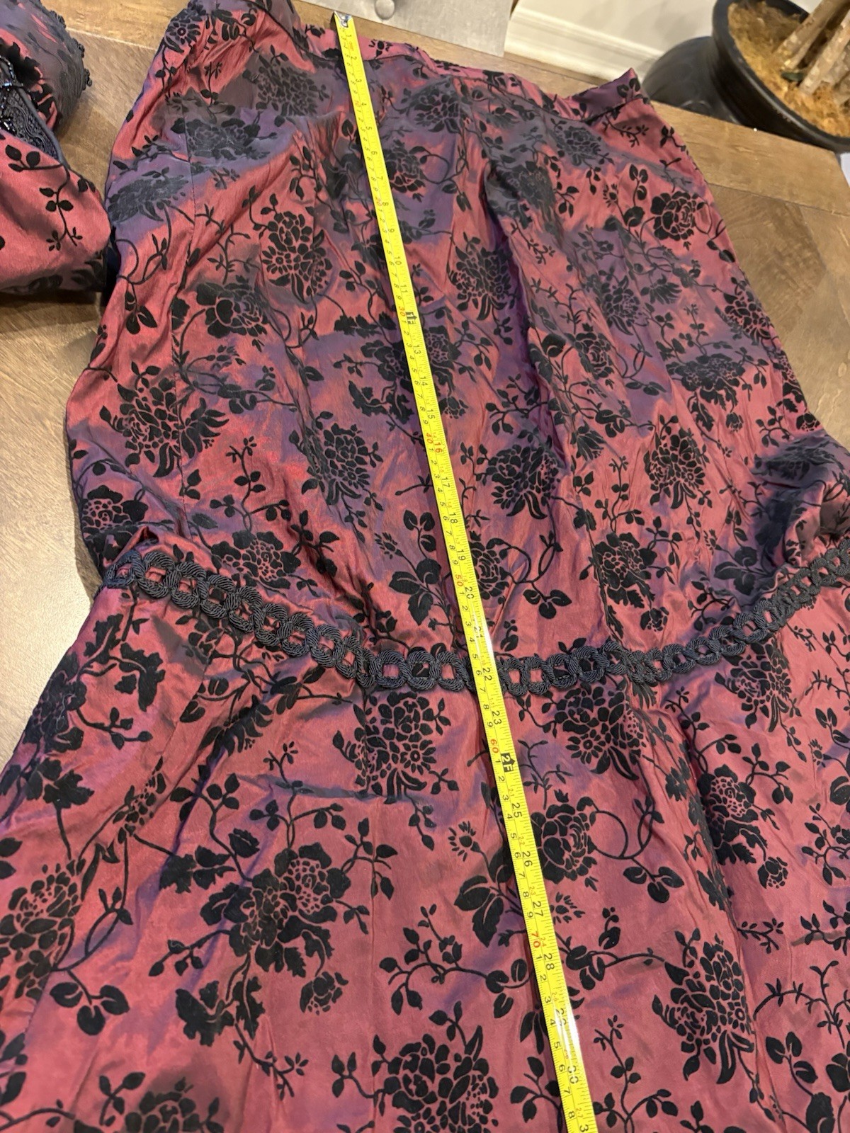 Victorian Reenactment Women’s Burgundy Floral Dress, Jacket & Bodice Set