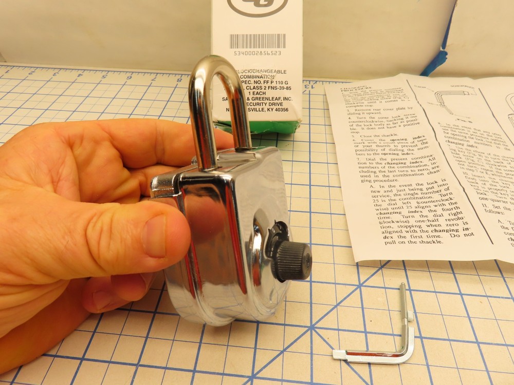 Sargent & Greenleaf 8077AD High Security Combination Changing Key Padlock New