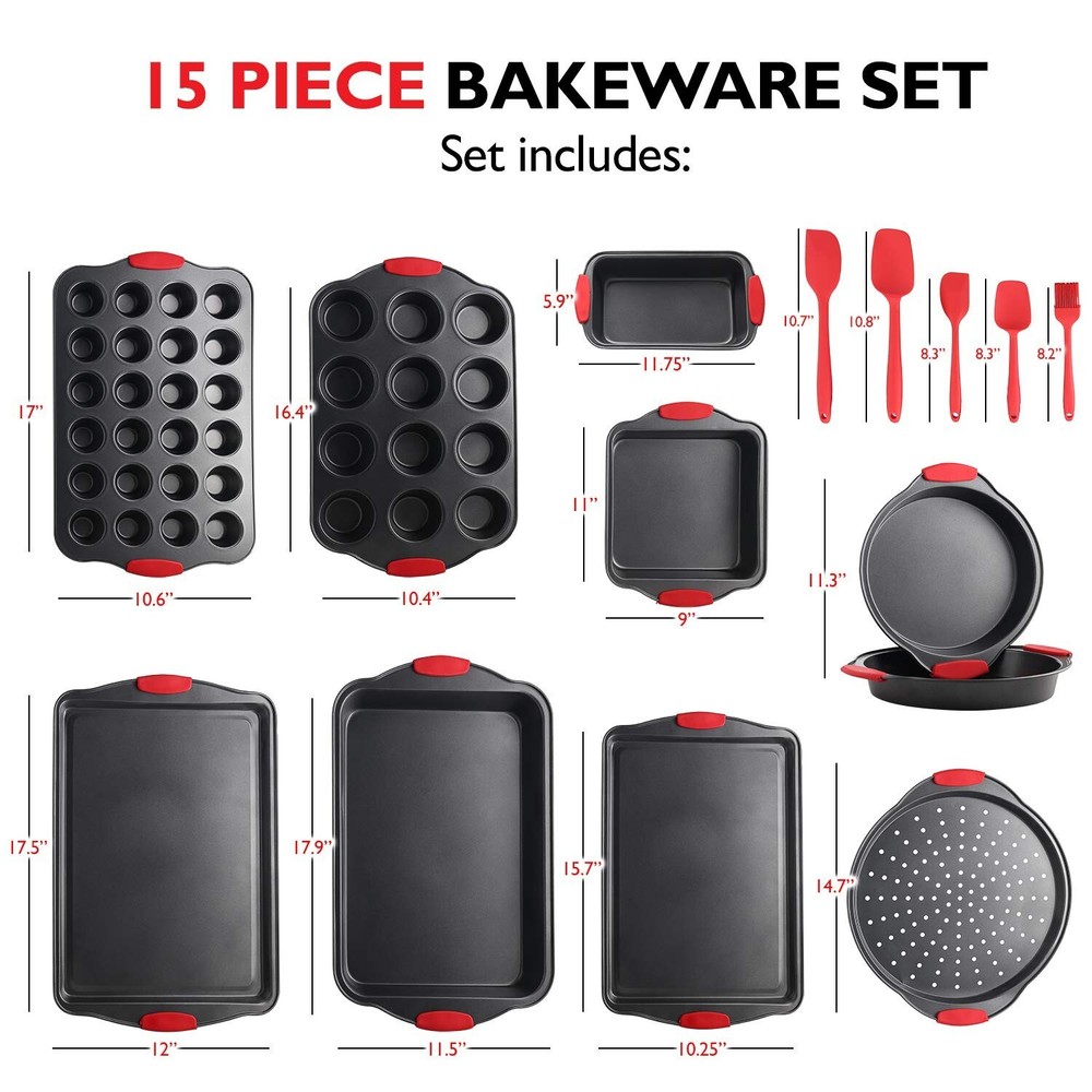 Baking Pan Set, 39 Piece Premium Baking Set, Nonstick Bakeware Sets BPA Free,...