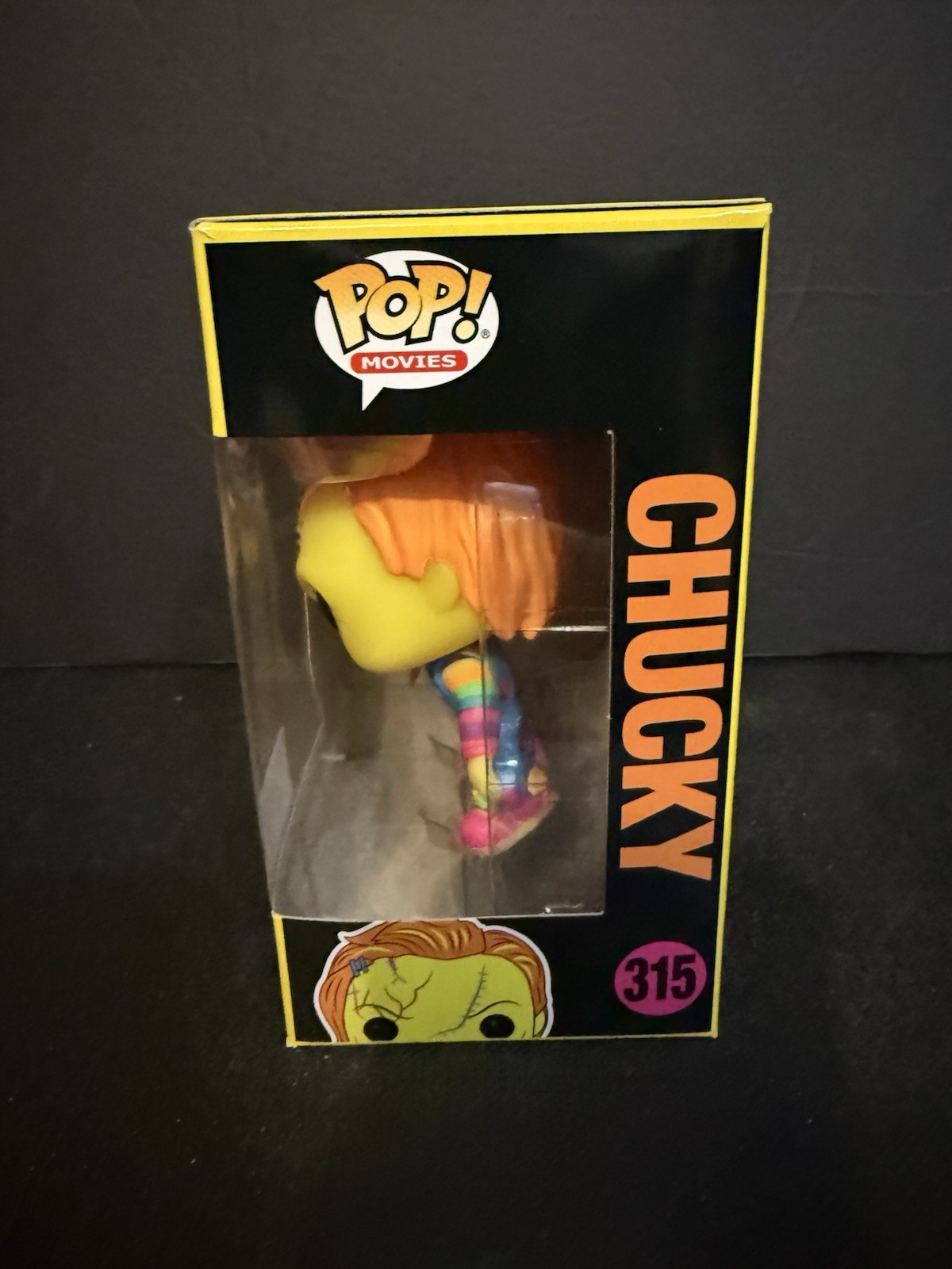 FUNKO POP ! CHUCKY 315 ENTERTAINMENT EARTH BLACKLIGHT POP MOVIES F01