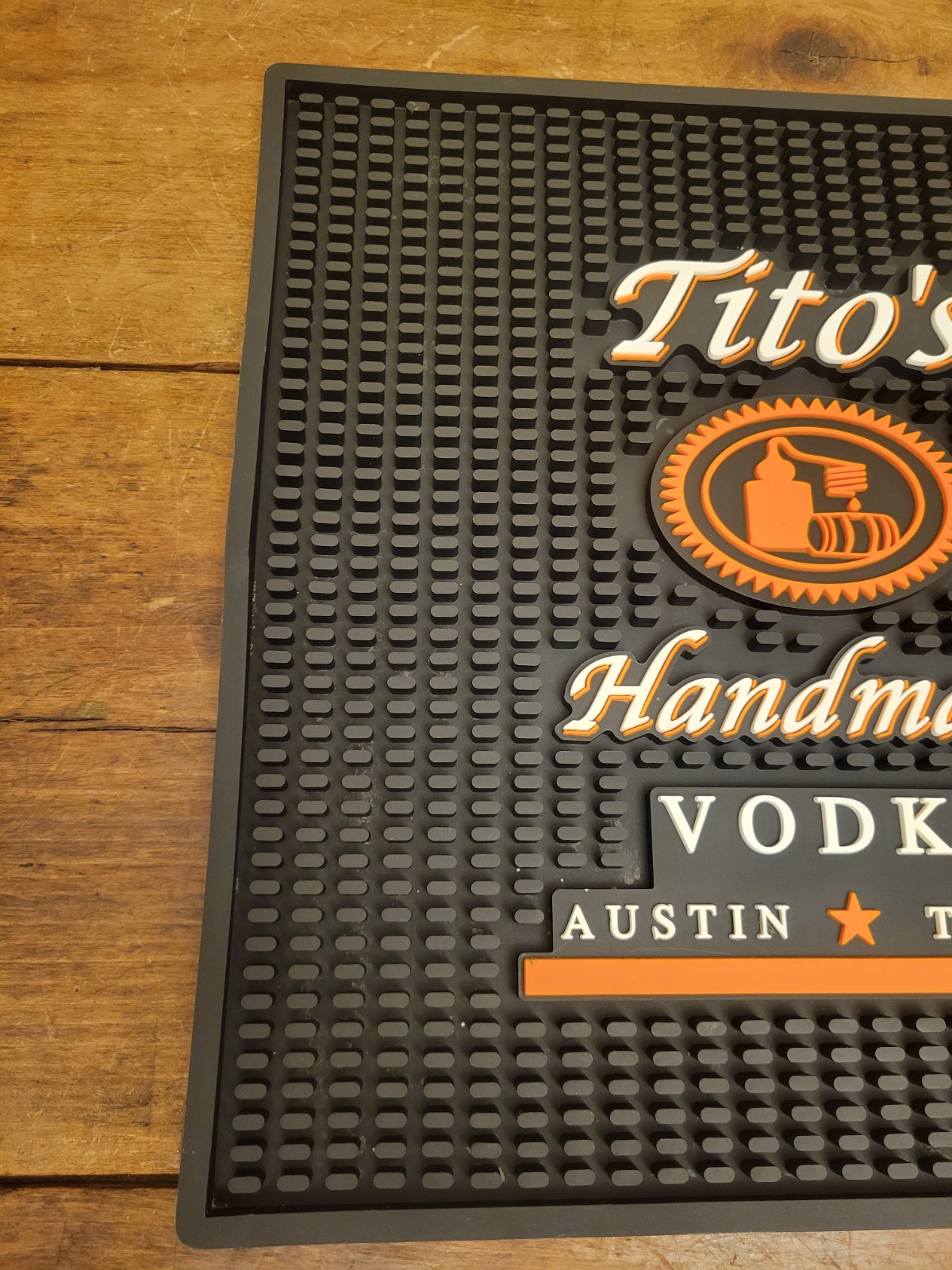 Tito's Vodka Rubber Shot Spill Rail Cocktail Bar mat 11.5 X 11.5 Replacement