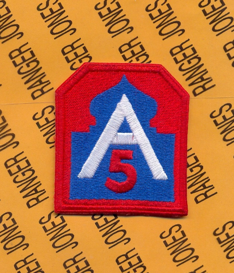 US Army 5th ARMY Odd RED 5 SSI shoulder patch