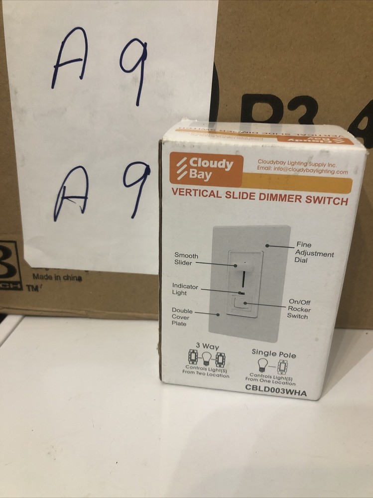 Cloudy Bay in Wall Dimmer Switch with Green Indicator for LED Single Pole Watt