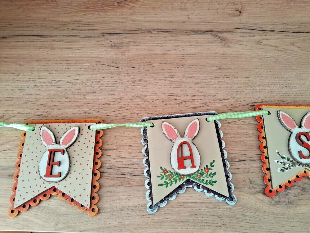 MDF Easter Bunting