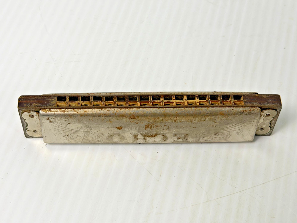 Echo Hohner Harmonica Germany Rusty Antique with Original Box