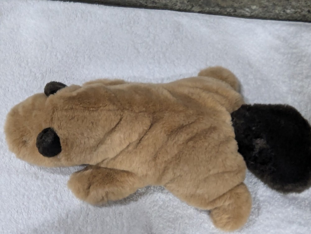 Hand Puppet Brown Beaver Plush Gund Felt Bow