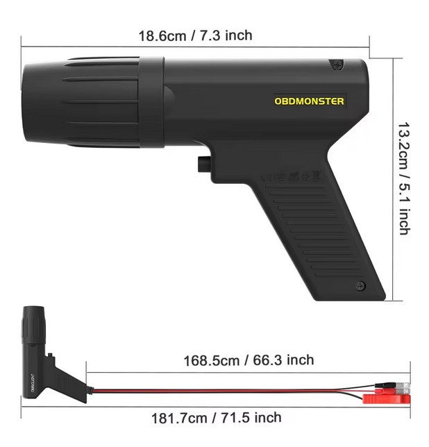 Ignition Timing Light Gun 12V Engine Diagnostic Tool for Tune Up Easy Use