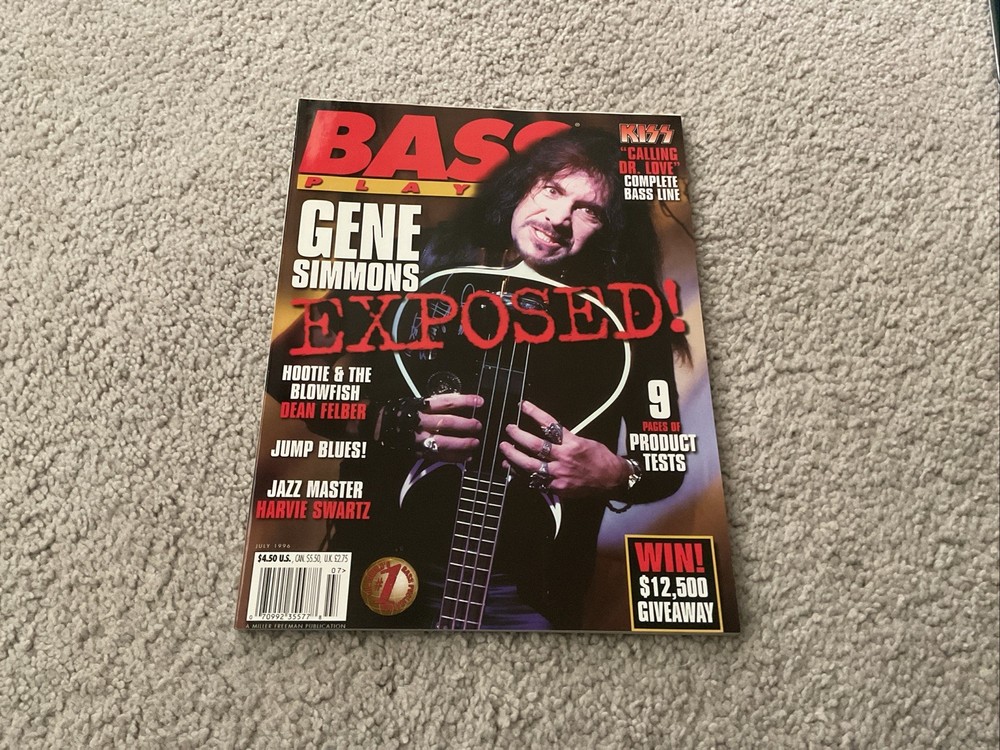 KISS GENE SIMMONS 1996 - 1999 BASS FRONTIERS & BASS PLAYER MAGAZINE LOT OF 3