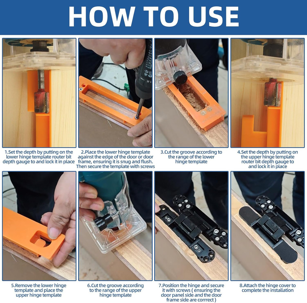 Tambee Hidden Hinge Template Invisible Hinge Router Guide Template for Tambee