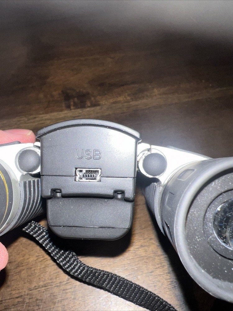 Bushnell Binoculars 12x25 With Case And Built In Camera (Untested)