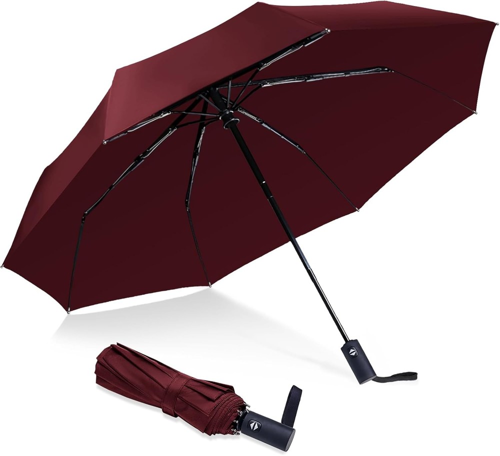 Travel Essentials Umbrella Windproof Compact Collapsible Light Automatic Strong