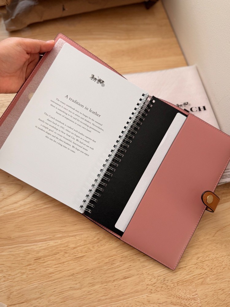 Authentic coach notebook powder pink 2026