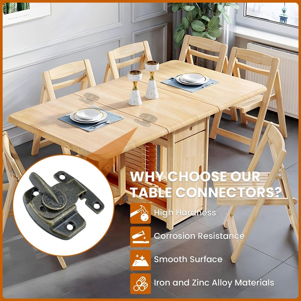 6 Sets Table Leaf Latch Lock Hardware Heavy Duty Dinging Training Foldable Ta...