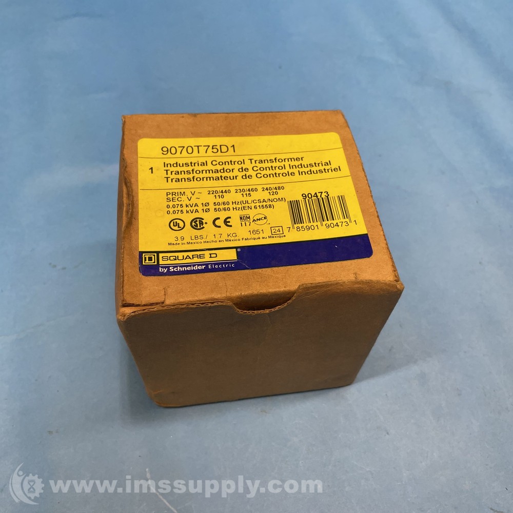 Square D 9070T75D1 Control Transformer FNOB