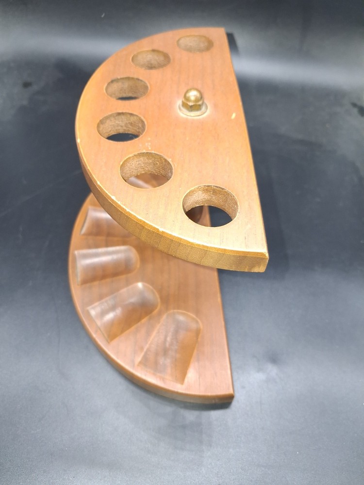 MCM Walnut Half Moon 6 Pipe Rack Nice!