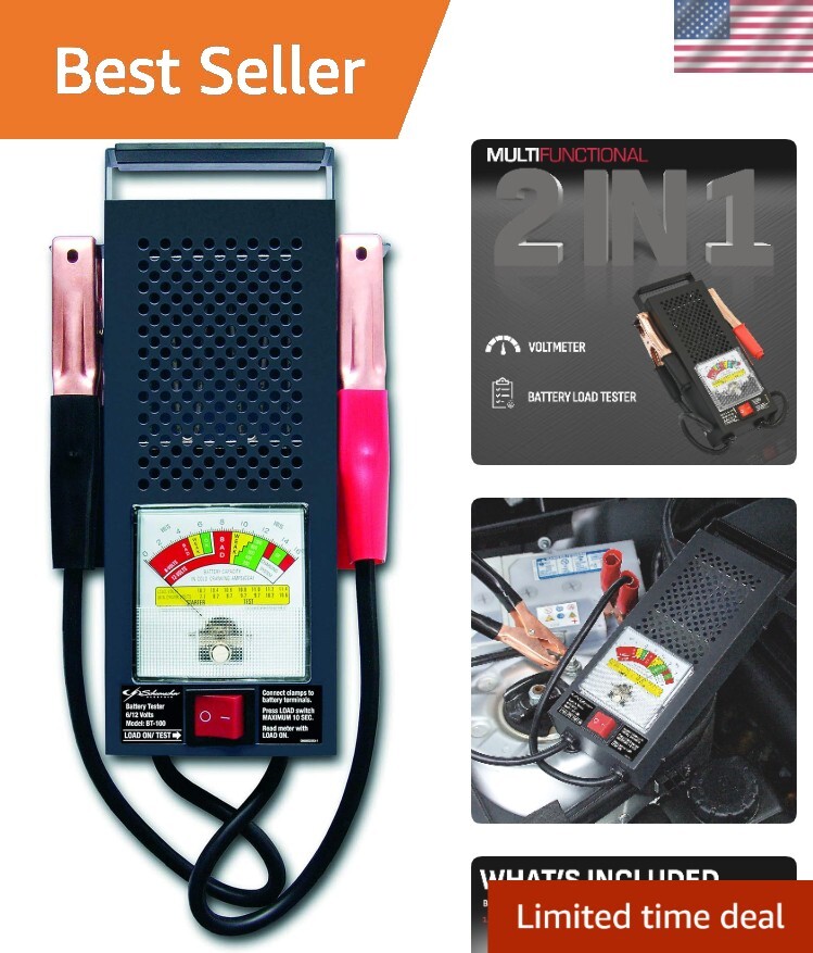 2-in-1 Battery Load Tester & Voltmeter - 100 Amp for Accurate Diagnostics