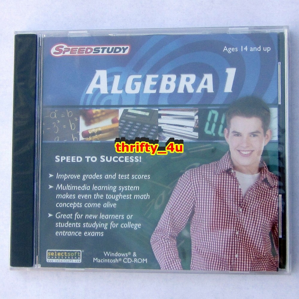 Selectsoft Publishing CD-ROM Speed Study Algebra 1 Math, PC & Mac, NIP SEALED
