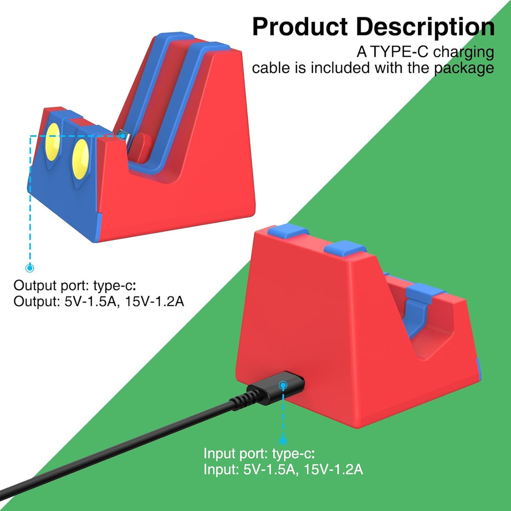Switch Charging Dock for Nintendo Switch/Lite/Oled, Portable Charger Base Stand