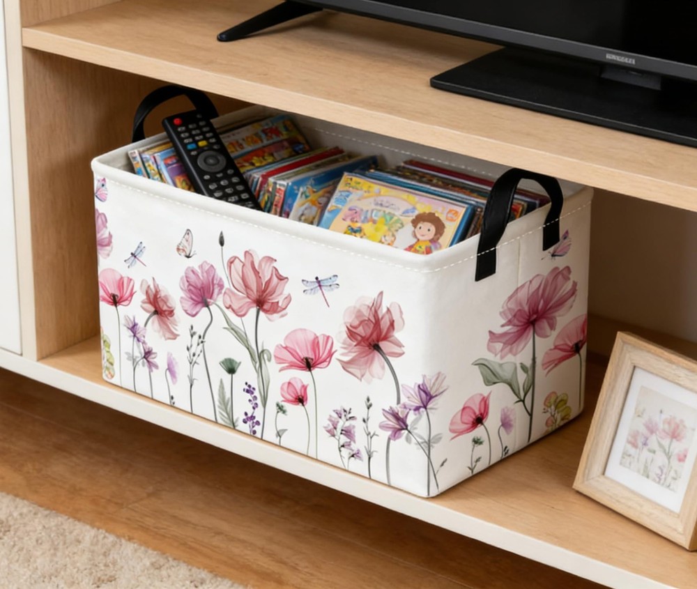 Essme Rectangular Flower Basket,Girls Baskets Empty with Handles,Cute Baskets...