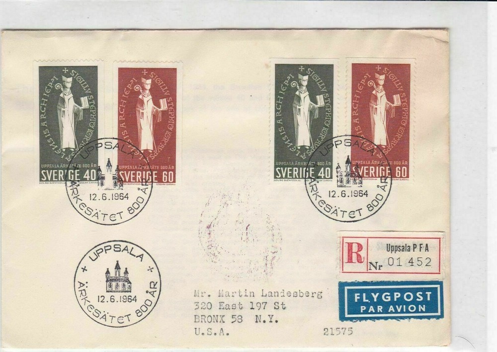 sweden 1964 stamps cover ref 19562