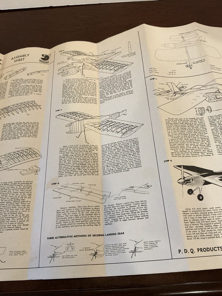 Vintage Circus King Control Line Model Assembly Instructions