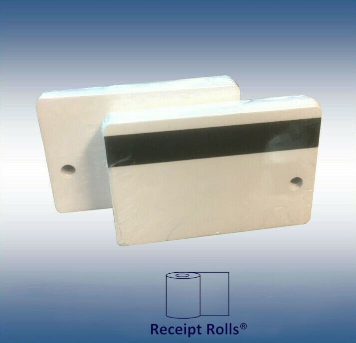 50 White Magnetic Stripe Employee Swipe ID Cards for Micros Oracle POS Systems