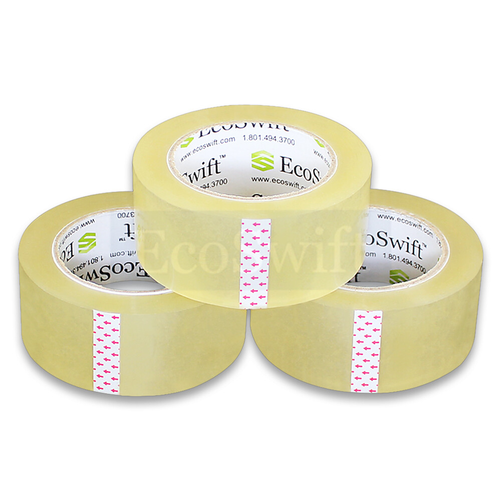 6 ROLLS EcoSwift Carton Box Sealing Packaging Packing Tape 2.0mil 2" x 330 feet