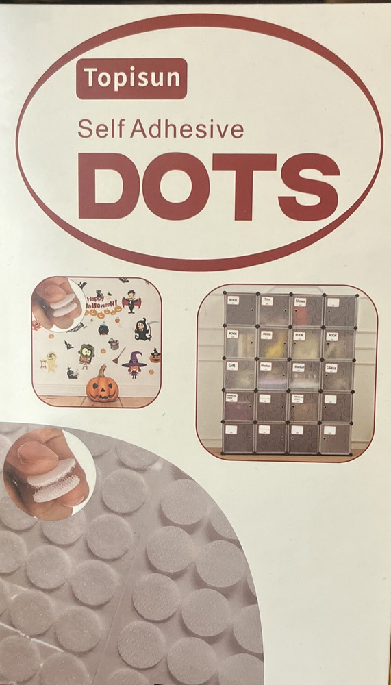 Self Adhesive Dots 1152 Pieces(576 Pair) 0.59" Diameter Strong Hook &
