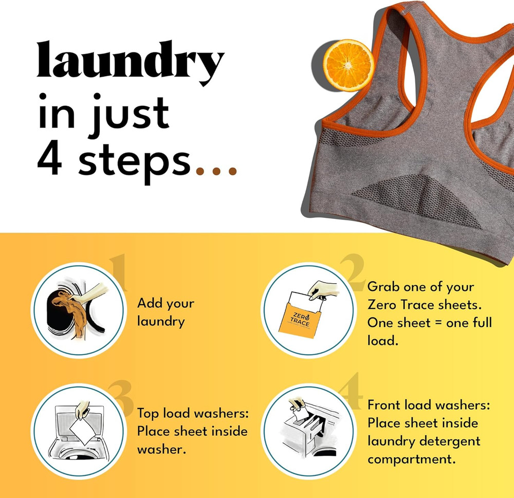 Zero Trace All Natural Laundry Detergent Sheets Eco Friendly - Laundry Soap - Ac