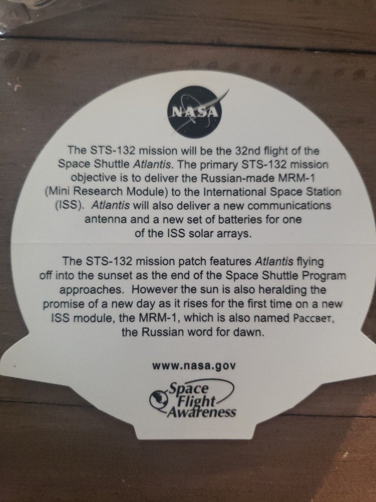 Vintage NASA Shuttle STS 132 Atlantis Sticker