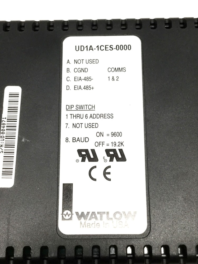 Watlow UD1A-1CES-0000 MicroDIN Temperature Controller EIA/TIA-485 Modbus RTU