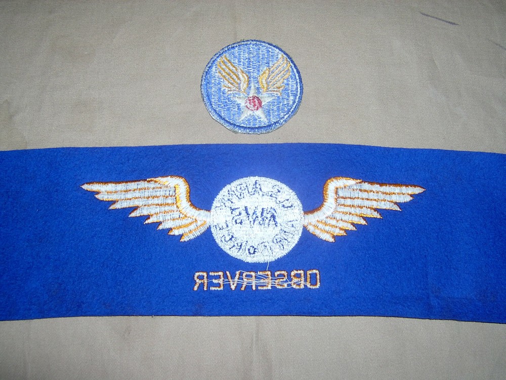 USAAF AWS Observer arm band with HQ patch