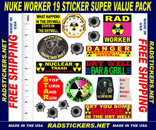 Nuclear sticker bundle, hard hat stickers, SH-57