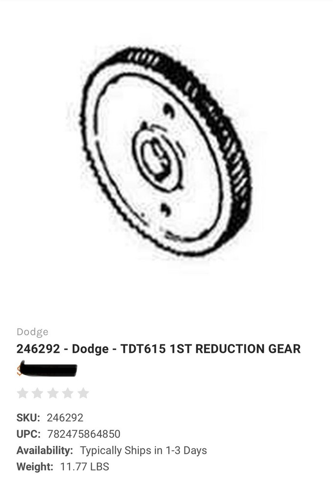 246292 1st reduction gear. tdt615
