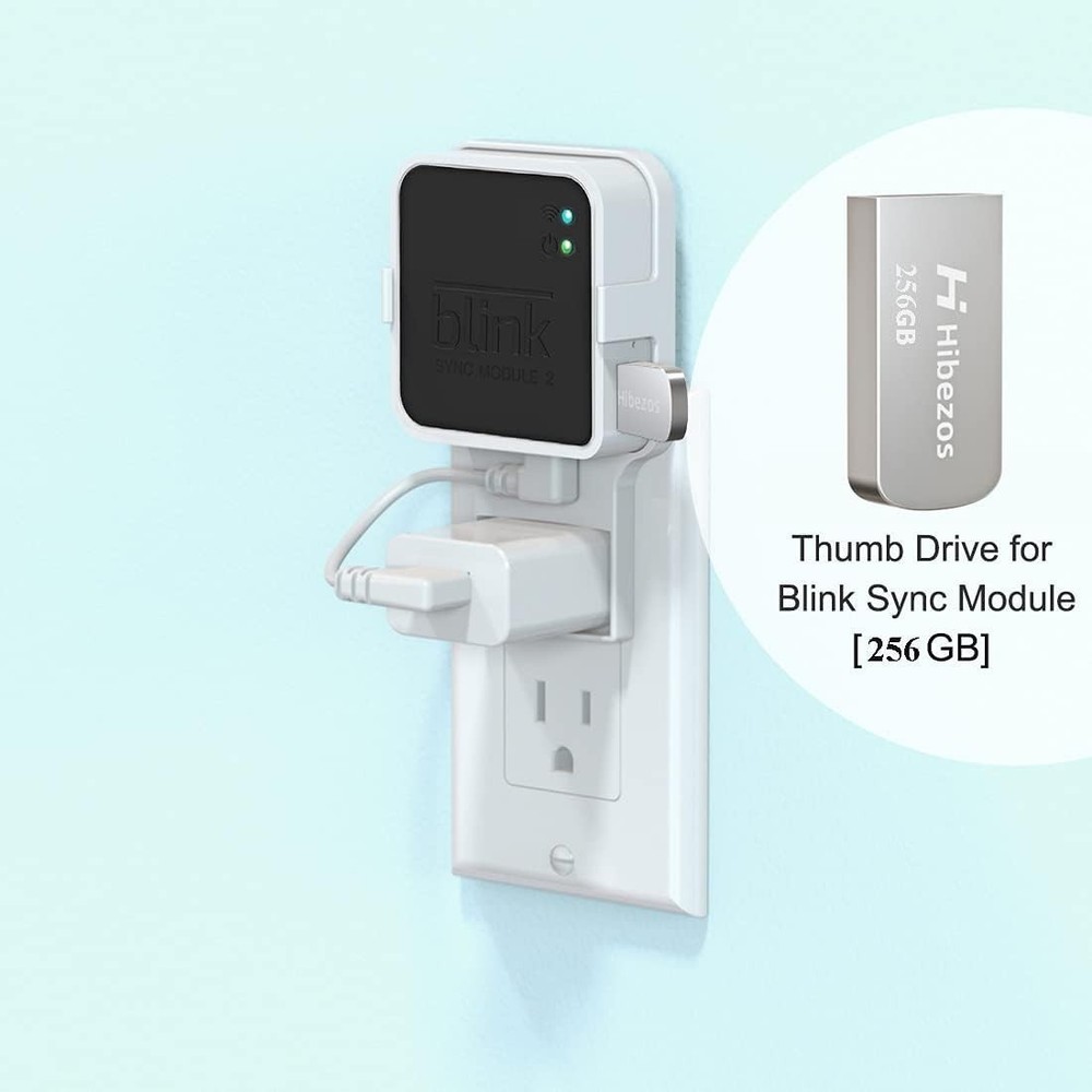 256GB USB Flash Drive and Outlet Mount for Blink Sync Module 2, Save Space an...