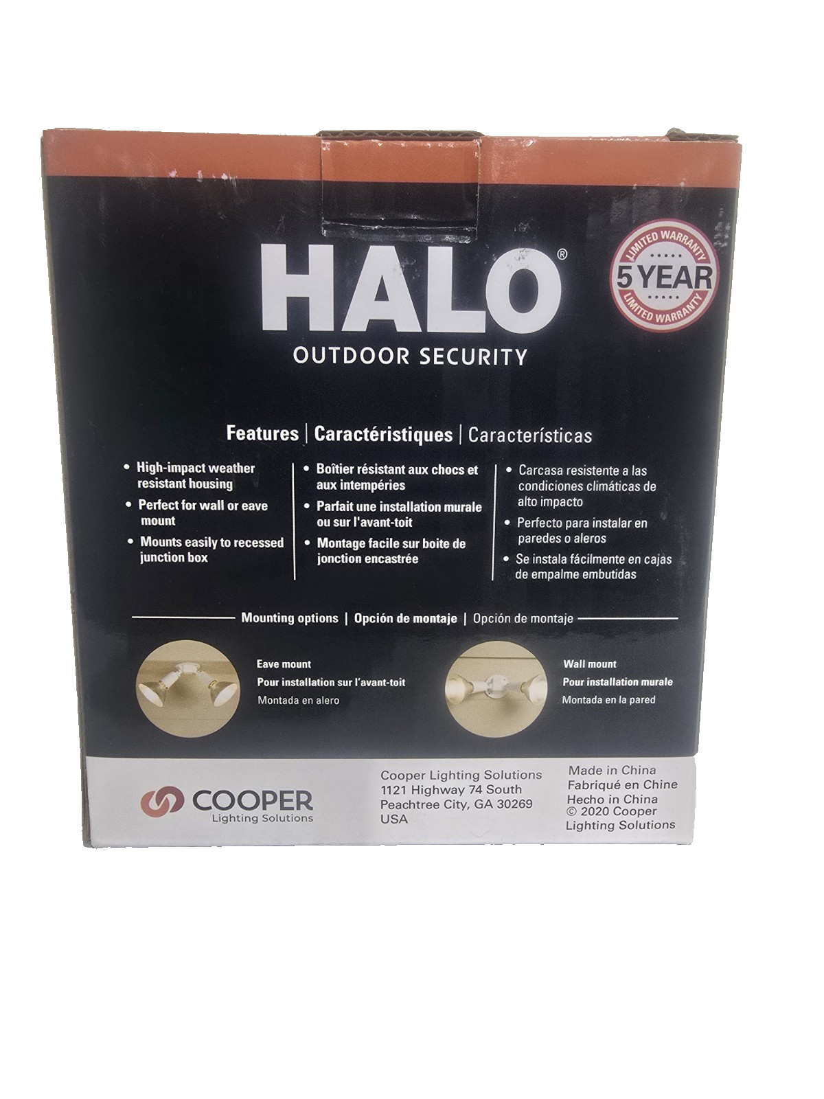 (PACK OF 2)WHITE OUTDOOR SECURITY LIGHTS HALO PWT250WH