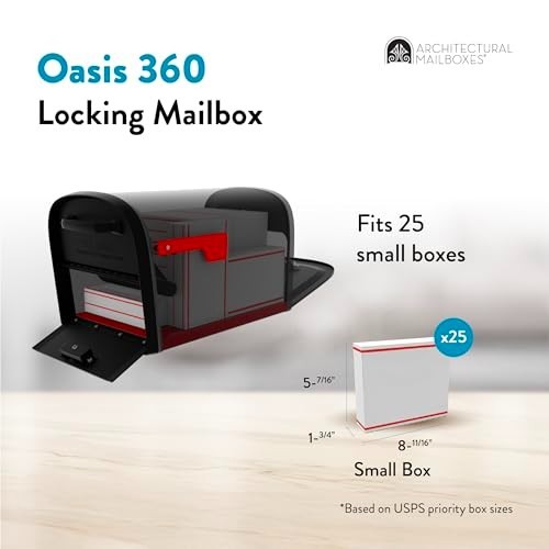 Extra Large Locking Parcel Mailbox - Secure, Weather-Resistant, Black 6300B-10