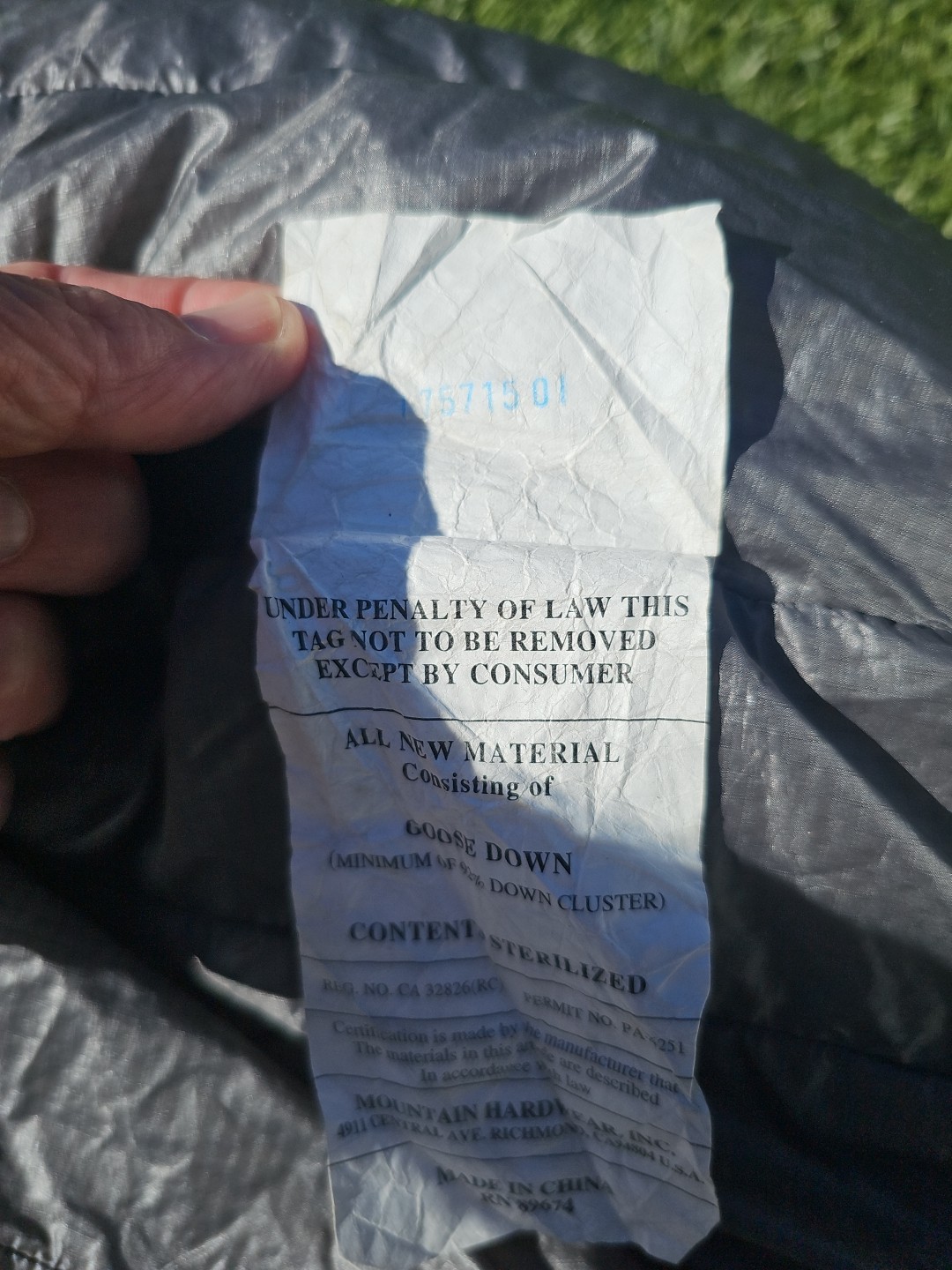 Mountain Hardwear Phantom 32 Degree Sleeping Bag 800 Fill Down Reg Length LZ EUC