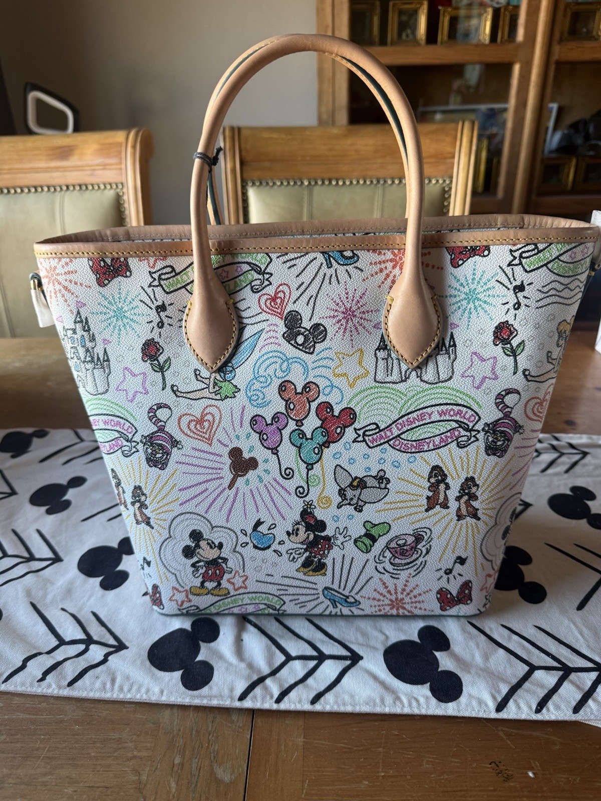 Disney Parks Dooney & Bourke 100th Anniversary Sketch Icons Tote Bag Satchel NWT