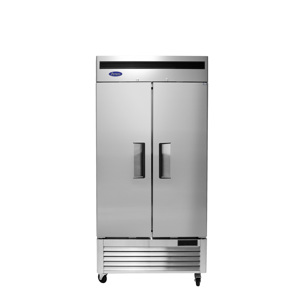 Atosa MBF8506GR Two Solid Door Bottom Mounted Reach-In Refrigerator 2 Section