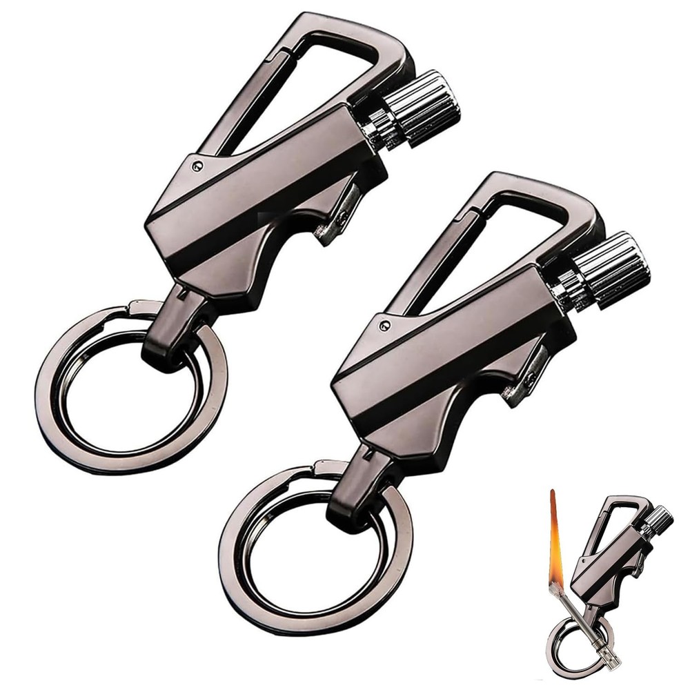 Permanent Match Infinity Lighter, Keychain Lighter with One Size, Black*2