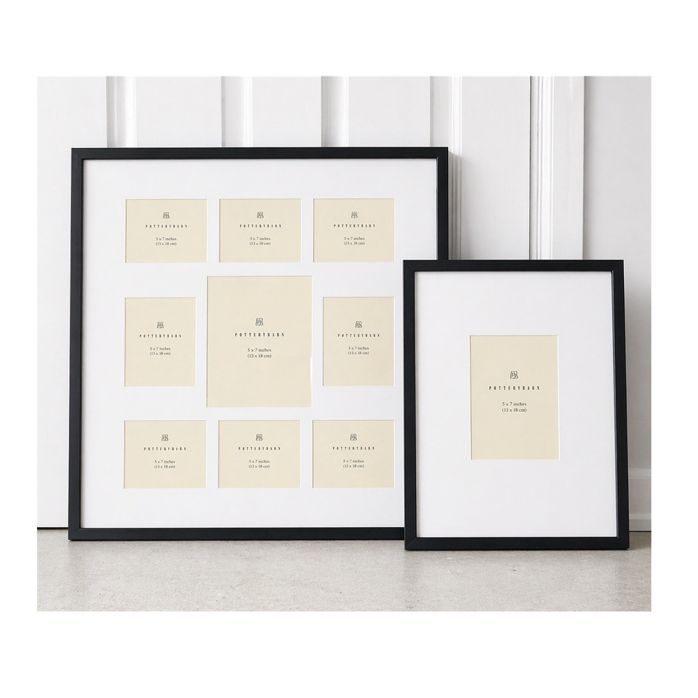 Black Gallery Frame Set Collage Multi Opening & 5x7 Single Frame Wall Decor